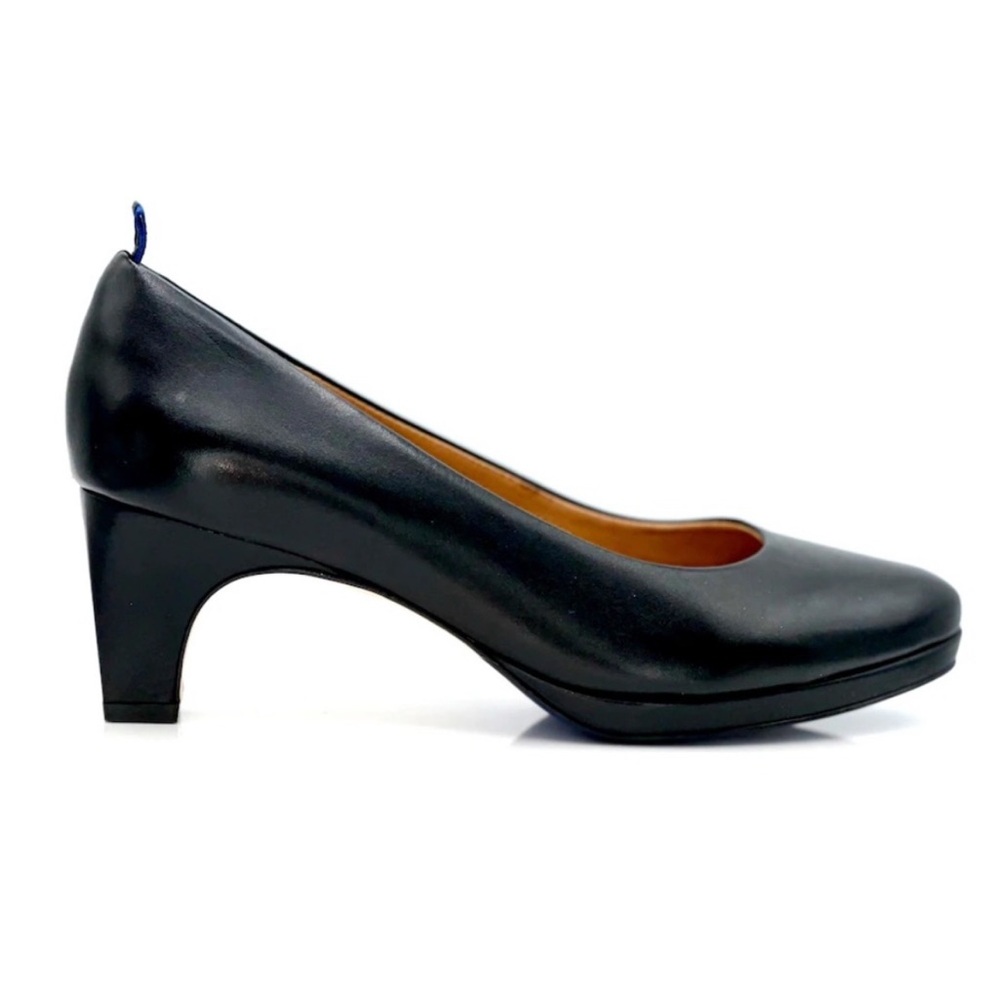 Dr LIZA Farah Black Leather Comfortable Low Heeled Sneaker Pump Shoes Size 7M